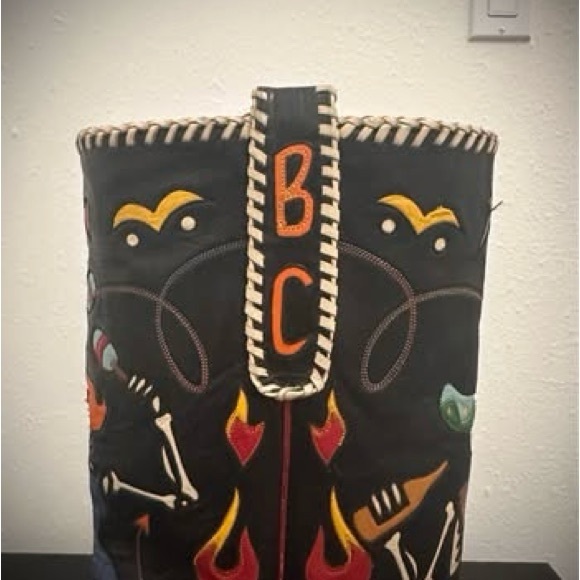 Vintage Rocketbusters Cowboy Boots with Colorful Skeleton Design - Picture 9 of 11